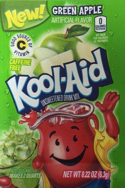 Kool Aid Green Apple Unsweetened Soft Drink Mix Packets 013 Ounce