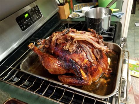 Homemade Maple Glazed Bacon Covered Sage Buttered Turkey R Food