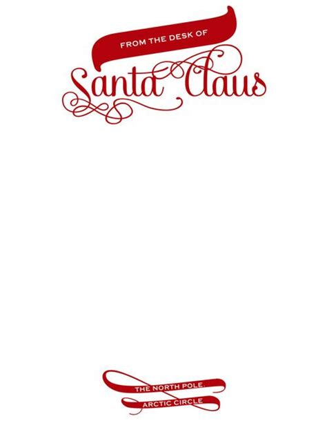 Free Printable From The Desk Of Santa Claus