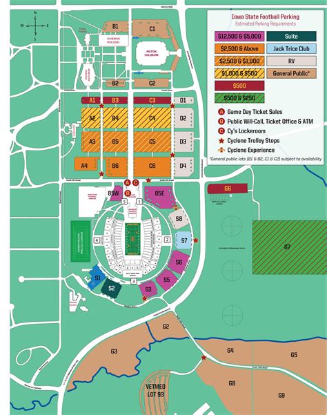 Jack Trice Stadium Parking Map Islands With Names