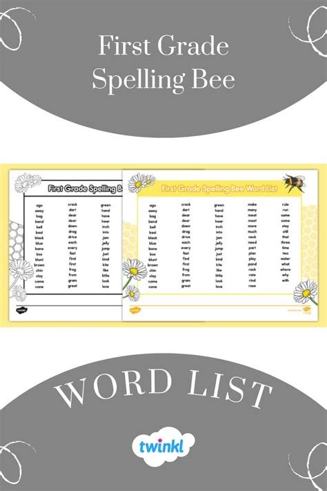 First Grade Spelling Bee Word List In 2023 Spelling Bee Words