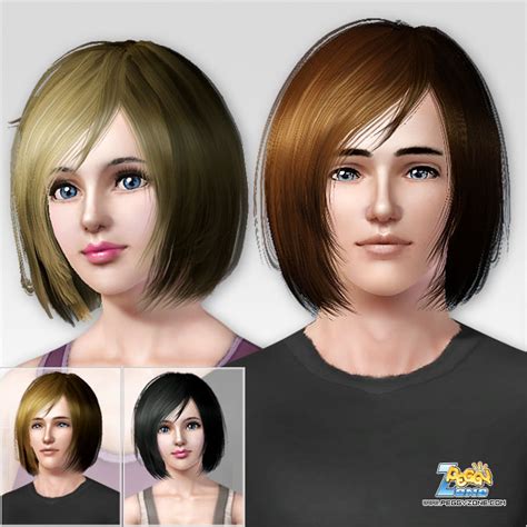 Modern Bob With Bangs Hairstyle Id 118 By Peggy Zone Sims 3 Hairs