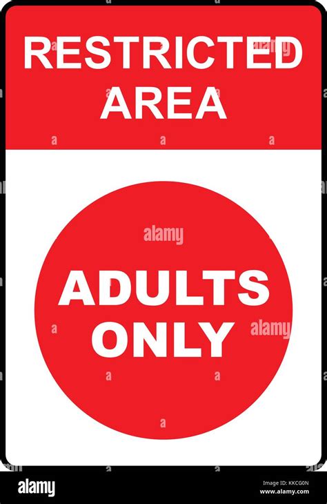 Restricted Area 18 Adults Only Sign Vector Illustration Stock