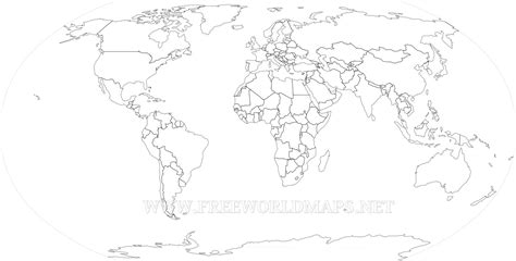 High Res World Map Political Outlines Black And White World Map 6