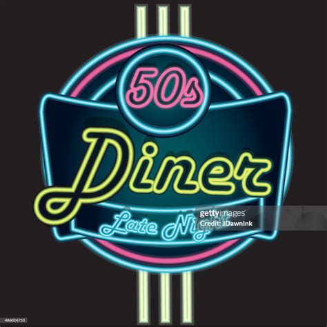 Late Night Retro 50s Diner Neon Sign High Res Vector Graphic Getty Images