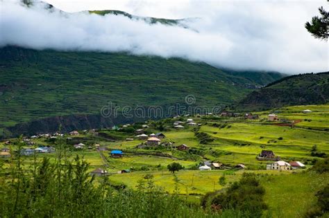 Mountain Landscape Beautiful Green Mountains With Alpine Lush Meadows