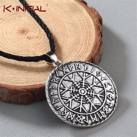 Kinitial Antique Odins Symbol Of Norse Runic Pendant Men Necklace