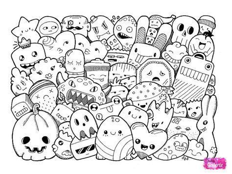 Drucken sie sie alle kostenlos aus. Doodle Monster Ausmalbilder | Kawaii kritzeleien ...