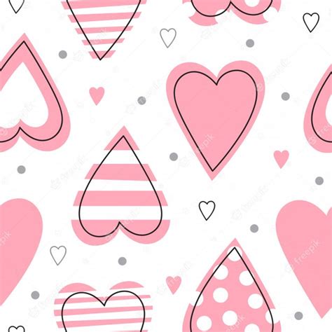 Premium Vector Seamless Pattern With Pink Hearts