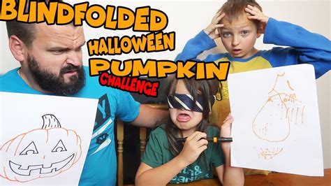 Blindfolded Halloween Pumpkin Challenge Youtube