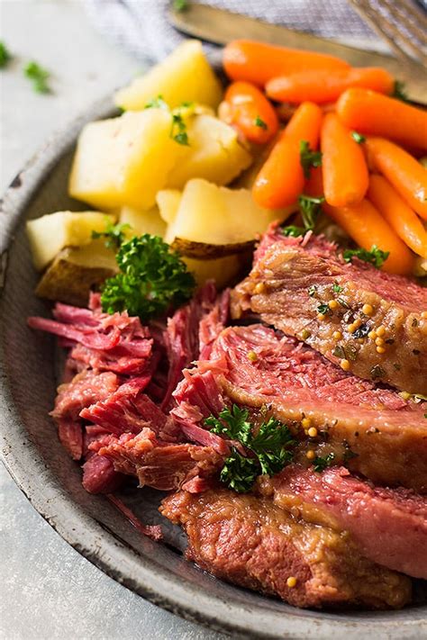 Marinate a beef brisket in the brine, for 5 to 7 days. Slow Cooker Guinness Corned Beef | Countryside Cravings