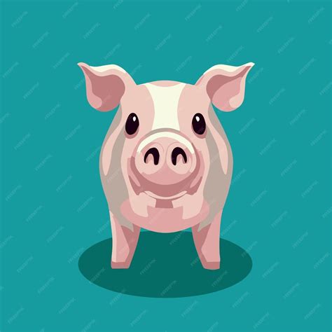 Premium Vector Cute Baby Pig Vector Illustration Of Happy Cartoon Animal