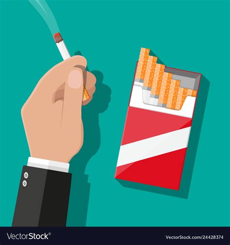 Hand With Cigarette Smoking Royalty Free Vector Image