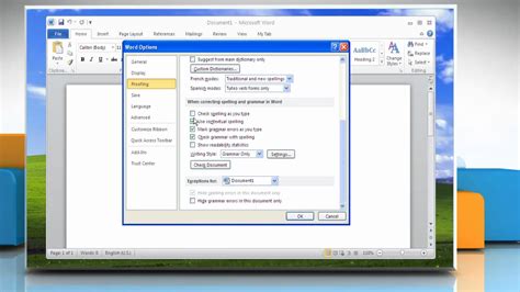 How To Turn On The Automatic Spell Check In Microsoft® Word 2010 Youtube