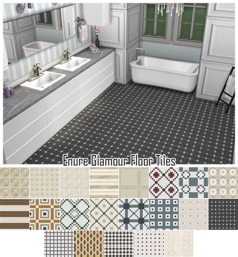 Clothing, female clothing, furniture, male clothing, single items tagged with: Enure Sims: Glamour Floor Tiles • Sims 4 Downloads