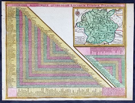1744 Georg Mattaus Seutter Antique Map Of Germany W European City Mil