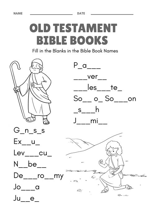 Engaging Printable Activity Sheets For Exploring Books Of The Bible