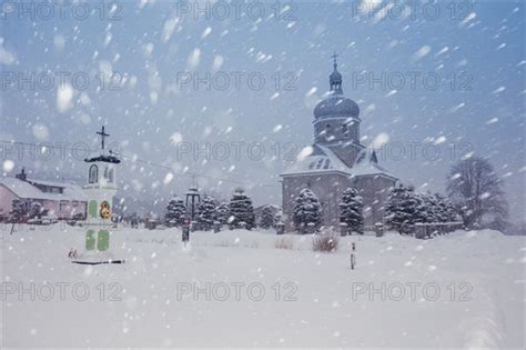 Poland Subcarpathia Rzeszow Church At Town Square During Winter