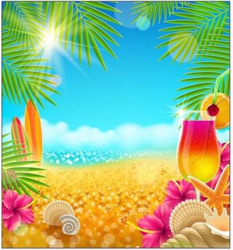 Summer Party Photography Backdrop Tropical Beach Backdrops For Photo