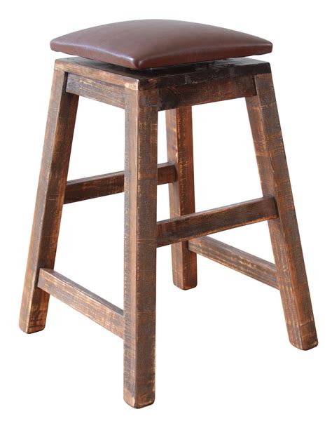 Rustic Wooden Bar Stools With Backs — Crafters And Weavers