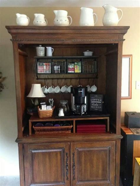 Entertainment Center Turned Coffee Bar Home Bar Furniture Coffee Bar