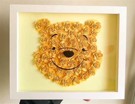 Winnie the Pooh Shadow Box / Pooh flower shadow box / flower | Etsy