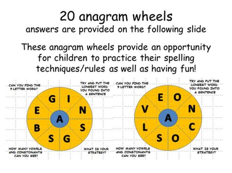 20 Anagram Wheels Fun Spelling Game Teaching Resources