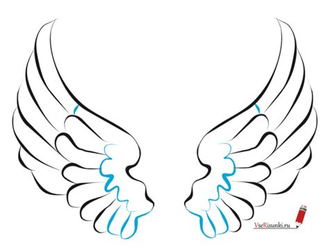 Как нарисовать крылья ангела карандашом поэтапно Крылья Трафарет листа Ангел