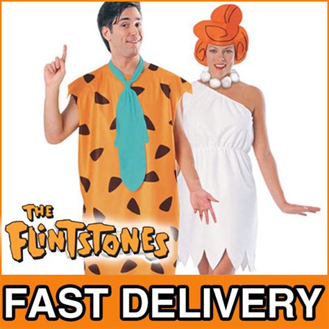 Fred Wilma Flintstones Fancy Dress Adult Costumes Ebay