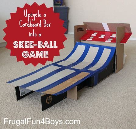 Move over, ping pong doorway. DIY Cardboard Box Skee Ball Game - Frugal Fun For Boys and Girls | Kids party games, Homemade ...