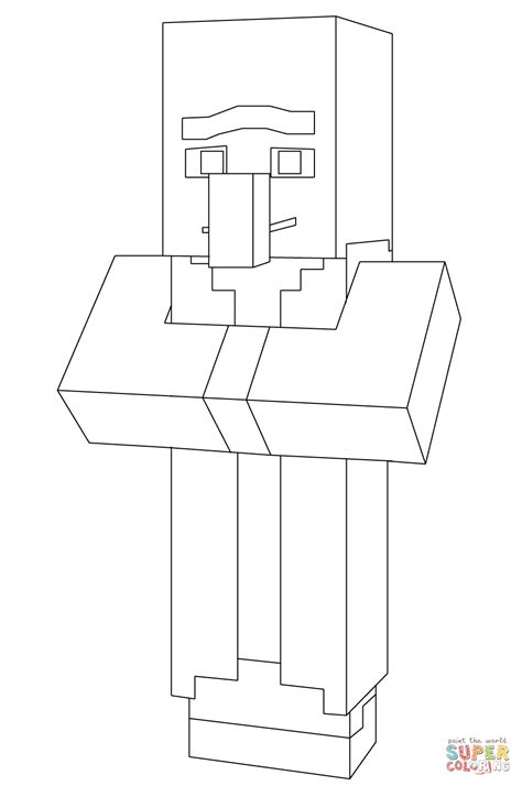 Minecraft Villager Coloring Page Free Printable Coloring Pages