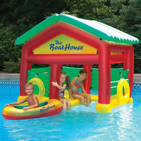 Play Pretend With An Inflatable Pool Boat House Float Comes With A