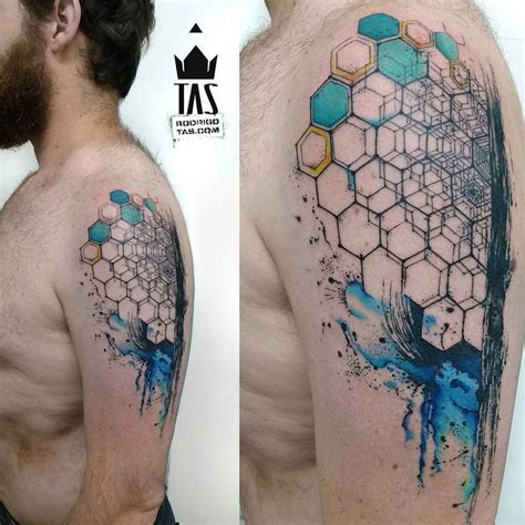 Geometric Hexagon Arm Tattoo