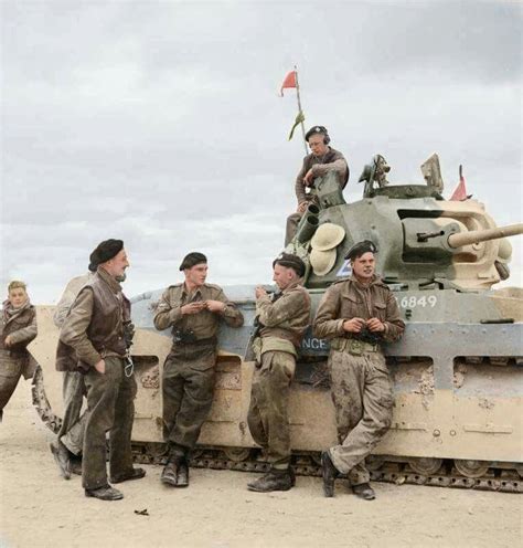 Britsh Tank Crewmen With Their Mark Ii Matilda Medium Tank Northern
