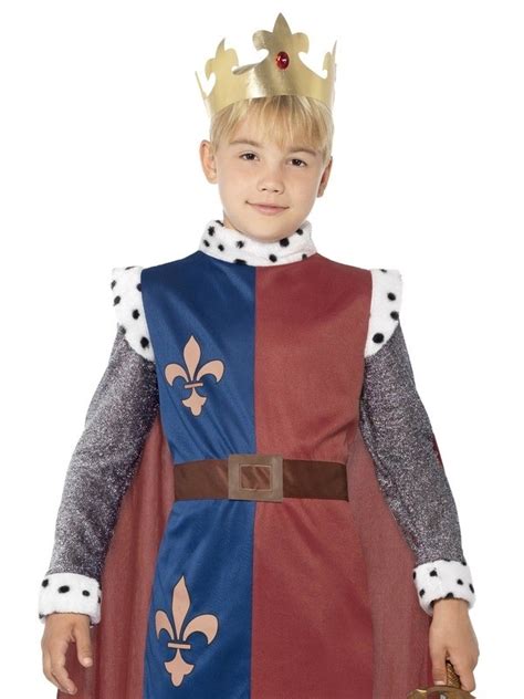 Kids King Arthur Prince Deluxe Medieval Knight Historical Fancy Dress