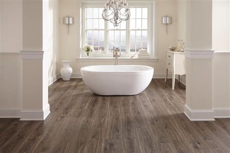 Smoky Dusk Water Resistant Laminate Hardwood Floors In Bathroom Wood