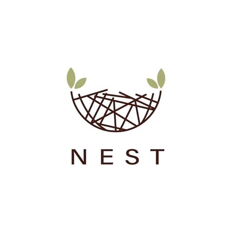 Premium Vector Bird Nest Vector Logo Design Illustration 2