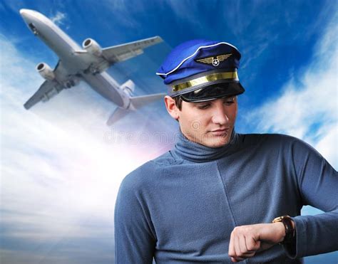 Handsome Pilot Stock Photo Image Of Plane Blue Handsome 12970418