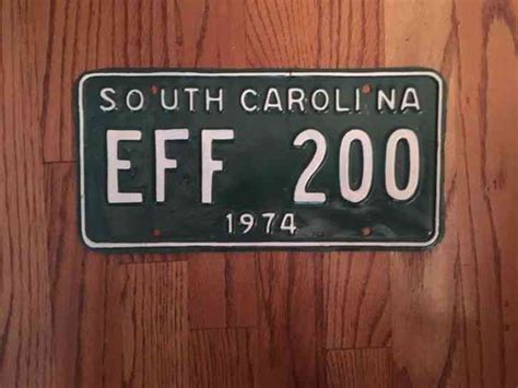 Vintage 1974 South Carolina License Plate Pair Mbj 103