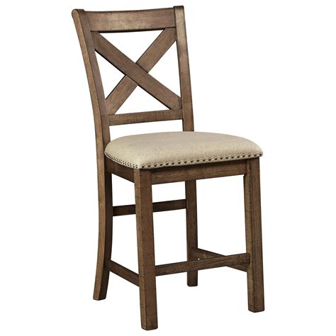 Ashley Signature Design Moriville D631 124 Upholstered Barstool With X