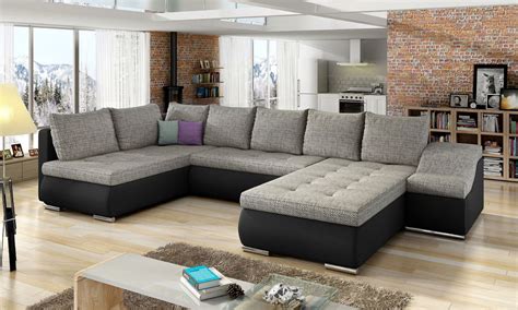Modern U Shaped Upholstered Corner Sofa Bed With Storage Giovanni