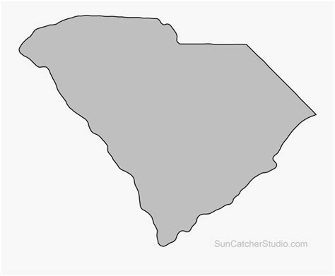 South Carolina Map Outline Printable State Shape Stencil