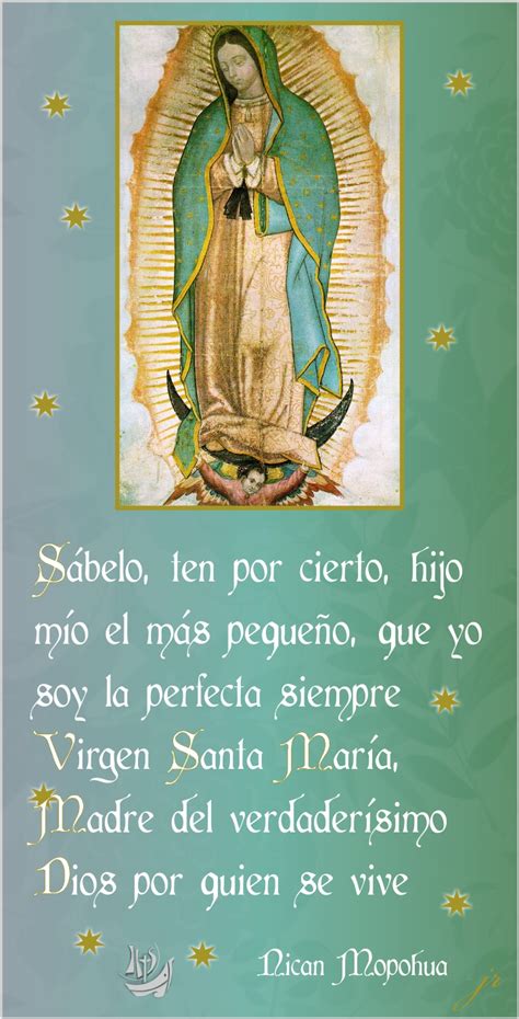 Tarjetas Y Oraciones Catolicas Guadalupe Nican Mopohua En Tarjetitas