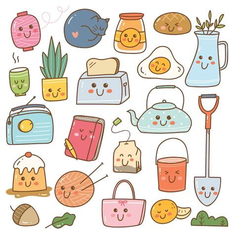 Premium Vector Set Of Kawaii Doodles Cute Stickers Fashion Patches