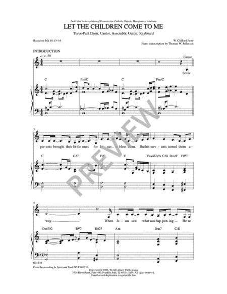 Let The Children Come To Me By W Clifford Petty Octavo Sheet Music