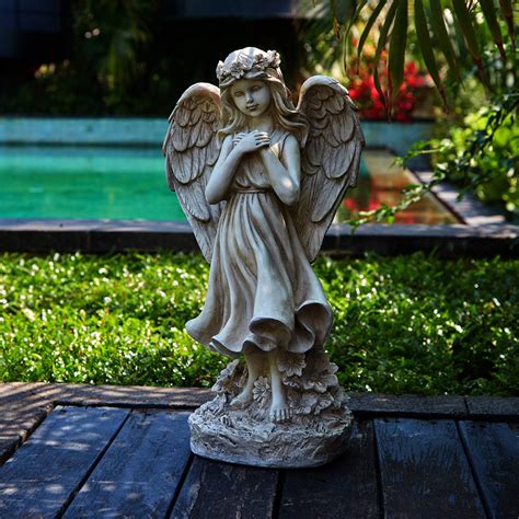 Cherub Angel Garden Statue Outdoor Sculpture Wings Praying Angel