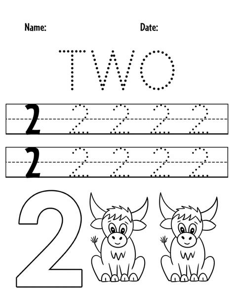 Free Number 2 Worksheets For Preschool ⋆ The Hollydog Blog