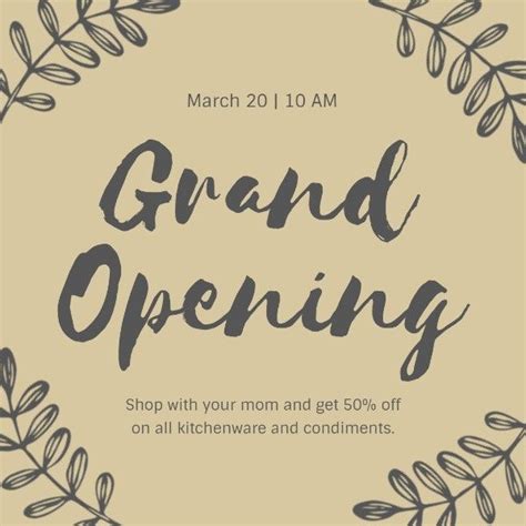 Retro Style Grand Opening Instagram Post Template And Ideas For Design