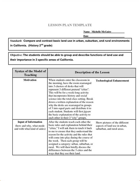 Fundamental Five Lesson Plan Template Best Of 5 Basic Lesson Plan