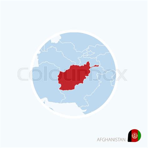 Map Icon Of Afghanistan Blue Map Of Stock Vector Colourbox